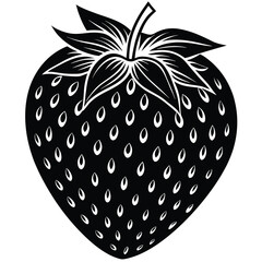 Detailed strawberry icon with visible seeds perfect for food and health designs