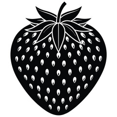 Detailed vector illustration of a ripe strawberry with visible seeds perfect for food and health related designs
