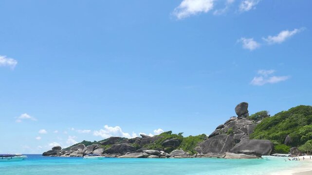 Beautiful similan islands offer a stunning view of the ocean and rock formations