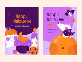 Happy Halloween greeting cards, Halloween posters template