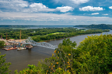 Mississippi River Bridge at Lansing Iowa