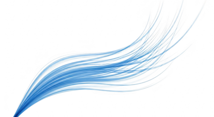 Abstract blue wave isolated on transparent background design