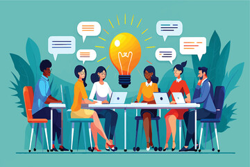 Diverse Team Brainstorming Innovative Ideas and Business Solutions