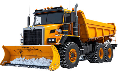 Obraz premium Snow Plow Truck 3D PNG Transparent Background