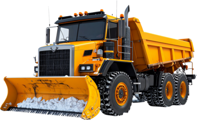 Snow Plow Truck 3D PNG Transparent Background