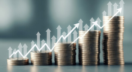 Visualizing Financial Growth and Investment Returns A Conceptual Illustration of Increasing Profits and Wealth Accumulation Through Strategic Planning and Market Analysis