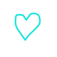 Simple Blue Heart Outline Drawing