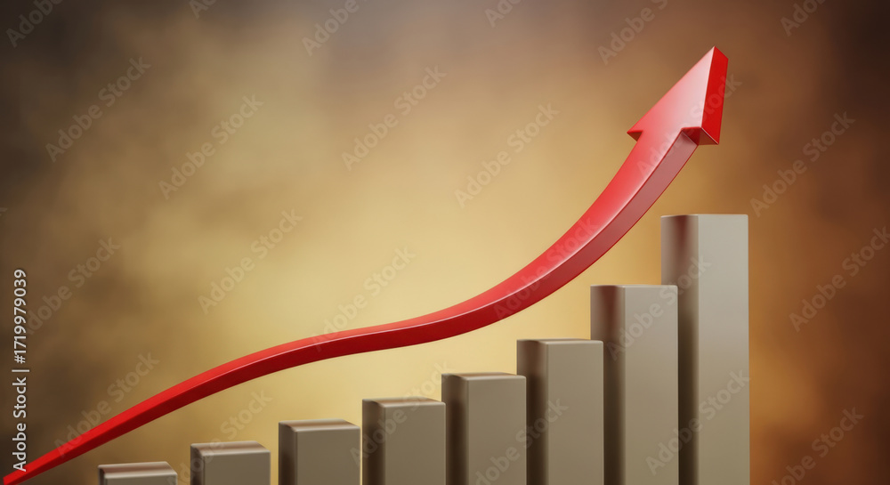 Aufkleber visualizing economic progress a dynamic bar graph with an ascending arrow symbolizing market improve
