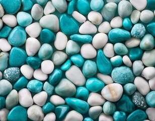 close up of light teal and white tumbled stones use for backgrounds textures and design
