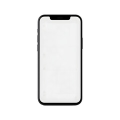 Modern smartphone with blank white screen, isolated on transparent background. Perfect for app presentations or mockups.