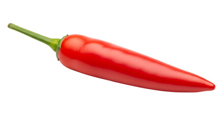 Vibrant red chili pepper isolated on transparent background, a closeup shot capturing the fresh, spicy ingredient used in diverse cuisines, ideal for culinary themes, food blogs, and healthy eating co