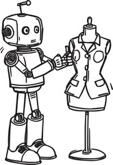 A diverse set of vector illustrations showing robots in creative, caregiving, coding, farming, and transport roles. EPS-ready line art for education, innovation, and future lifestyle themes.