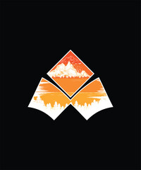 Mountain at Sunset Time Tee Design