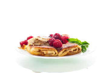 Delicious cottage cheese pancakes with powdered sugar