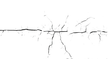 Cracked white background wall crack texture distressed cracked surface grunge wall cracked pattern on white and transparent background.