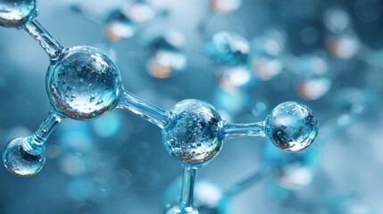 blue molecule atoms science background