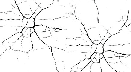 Texture of the wall, a black and white vintage of a cracked wall, cracked white paint on a white background. Vector eps 10