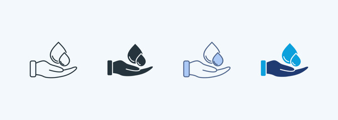 Fototapeta premium Water Conservation Multiple Style Icon Collection