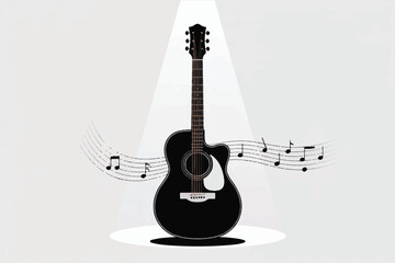 guiter shulity on the white background