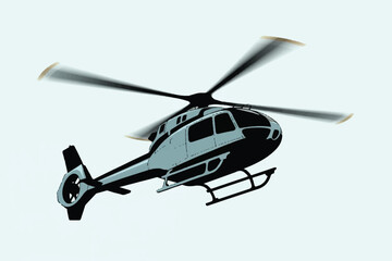 Helicopter Silhouette Vector — High-Quality Black Icon
