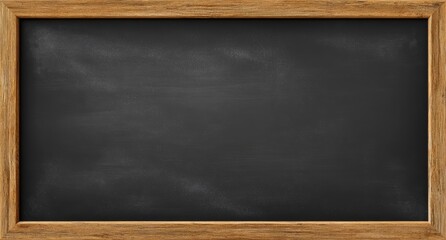 Empty Blackboard with Wooden Frame in Classroom Setting for Educational and Teaching Use
