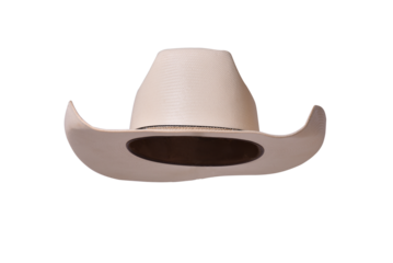 cowboy style hat straw hat with black ribbon isolated on white background, straw hat for women and men head protection