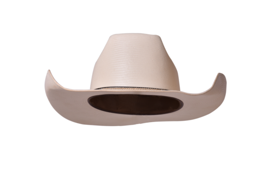 cowboy style hat straw hat with black ribbon isolated on white background, straw hat for women and men head protection