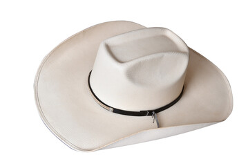 cowboy style hat straw hat with black ribbon isolated on white background, straw hat for women and men head protection