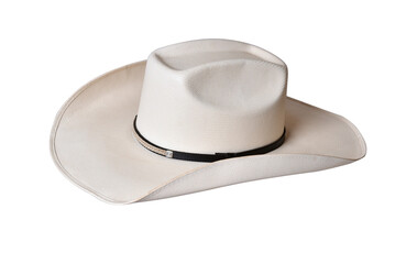 cowboy style hat straw hat with black ribbon isolated on white background, straw hat for women and men head protection
