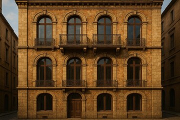 Old town street with vintage facades