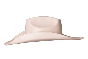 cowboy style hat straw hat with black ribbon isolated on white background, straw hat for women and men head protection