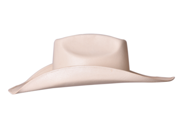 cowboy style hat straw hat with black ribbon isolated on white background, straw hat for women and men head protection