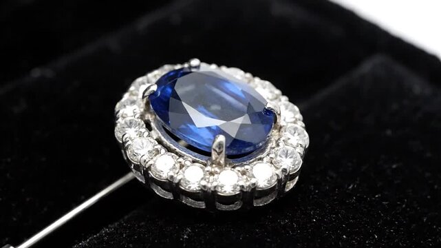 Sapphire and Diamond Stick Pin