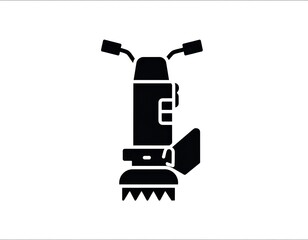 Silhouette of a small, motorized lawn tool