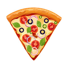 Pizza slice food isolated