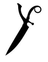 Silhouette of a stylized dagger