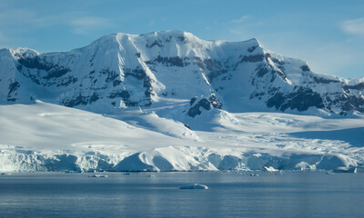 Antarctica mountain with snow