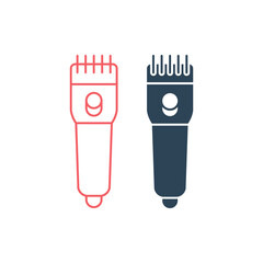 Hair clipper vector illustration icons set