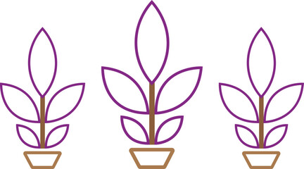 Diverse Flower Tree Line Vector Silhouette Set – Garden Plant Outlines, Growing Nature Symbols, Eco-Friendly Logo Graphics, and Minimalist Designs