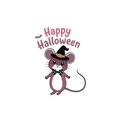 create a vector style simple  ehallowen Minnine  mouse white beckground .

