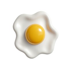 Artistic rendering of a stylized fried egg on a transparent setting, food concept
