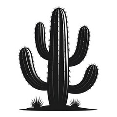 Silhouette of a tall saguaro cactus