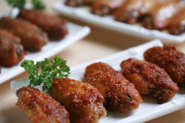 Close up of fried chicken wings