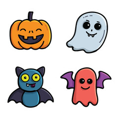 set of halloween monsters