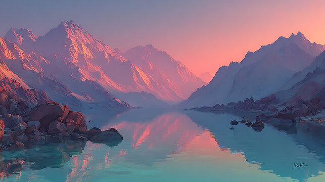 Background painting tranquil soft diffused light pastel spectrum mirrorlike reflections crisp focus hdr rendered jpeg logo watermark text caption brand SEO Optimized calm fresh balanced neat sharp