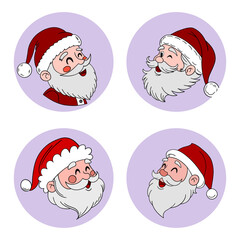 Cute Christmas stickers set with festive characters and animals. Fun and adorable design for winter 