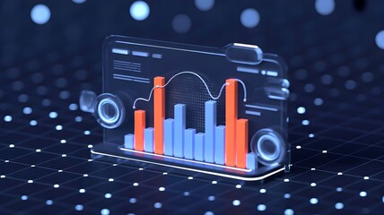 3D Rendering of Financial Data and Business Technology – Holographic Chart, Graph, and Report Representing Marketing Research, Strategy, Planning, and Accounting in a Futuristic Digital Concept.