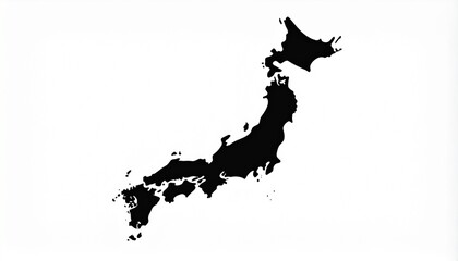 Black Silhouette Map of Japan © Abdul