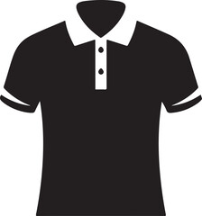 Naklejka premium Black Polo Shirt Silhouette white collar