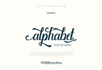 Thin serif font alphabet in modern style, this typeface has a big set of ligatures and alternates and can be used for logos 